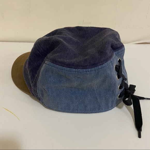 Light & Dark Denim Leather Women’s Lace Cap - Picture 4 of 8